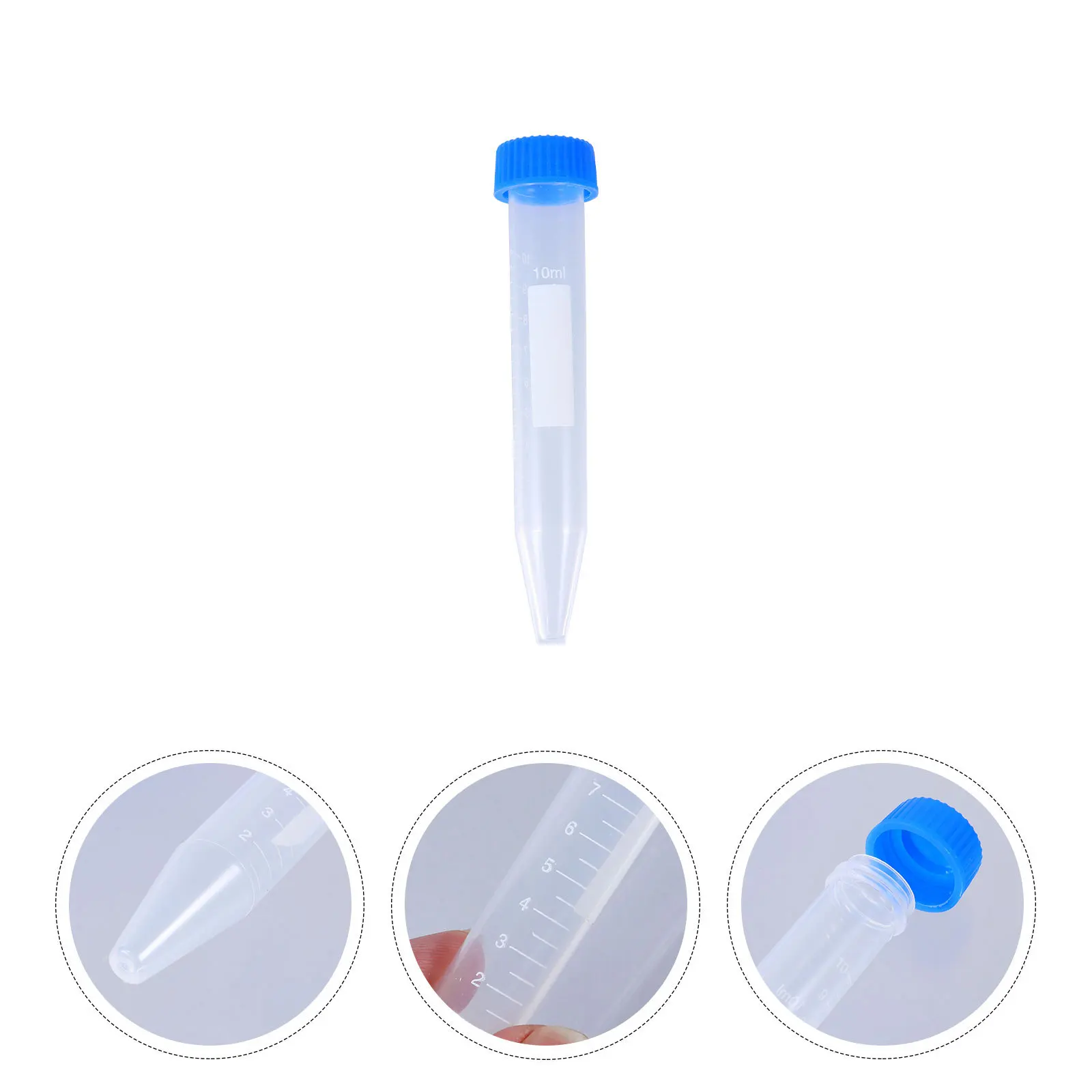 100 قطعة 10 مللي أنابيب عالية الشفافية البلاستيك مختبر أنبوب اختبار لقوارير تجربة العلوم مع مقياس قياس الدقة