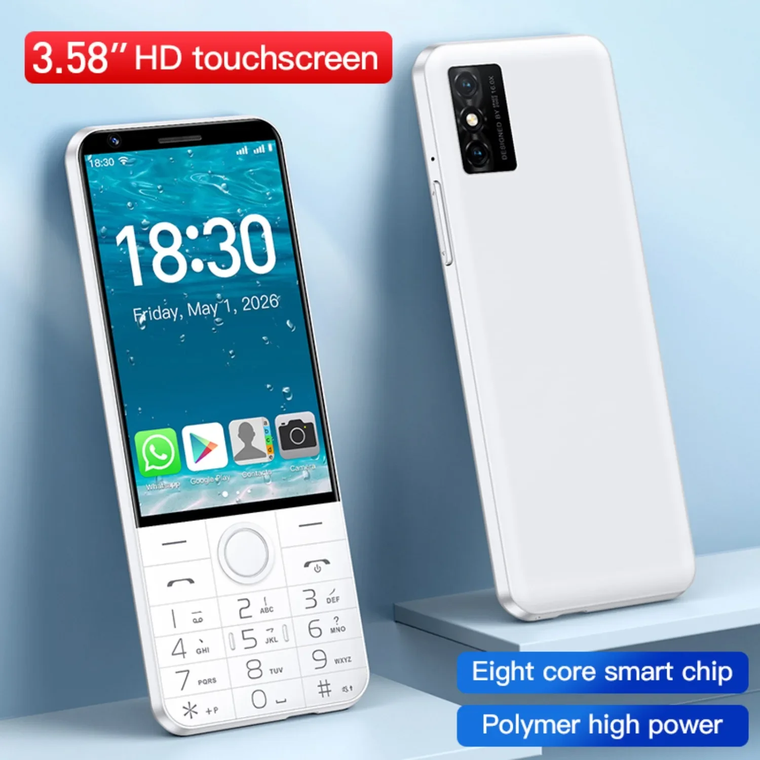 DOOV F27 Pro 4G Touch Screen Keypad Smartphone 4GB+64GB 3.58'' Screen 16MP 2120mAh Android 14 MT6765 Google Play BT Mobile Phone