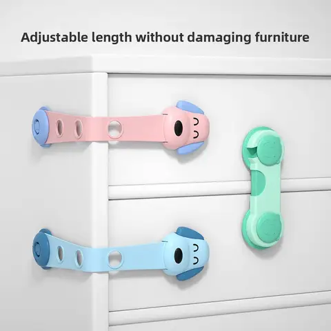 Cerradura de seguridad para cajón para niños, cerradura antipellizco para puerta de armario, cerradura para refrigerador, protección para bebés, cerradura para niños sin perforaciones