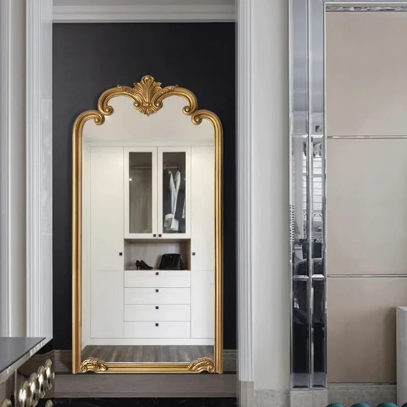 Large Size Mirror Wall Golden Vintage Full Body Vanity Korean Luxury Interior Floor Mirrors Big Standing Espejo De Lujo Nordic