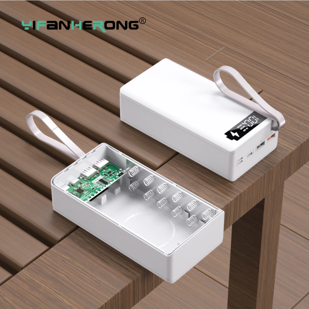 QC Quick Charge DIY Powerbank Case Kit 12*18650 Battery Holder Charger Box Power Bank Case Mobile Phone Charger Shell No Battery
