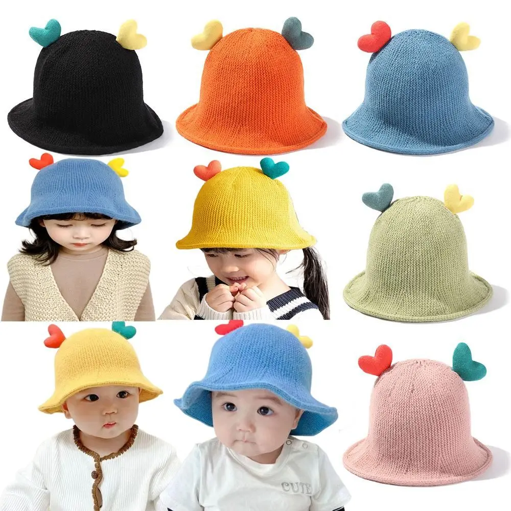 Toddler Crochet Hat Warm Bucket Hat Soft Thickened Autumn Winter Hats Cute Warmer Bonnet Newborn Toddler