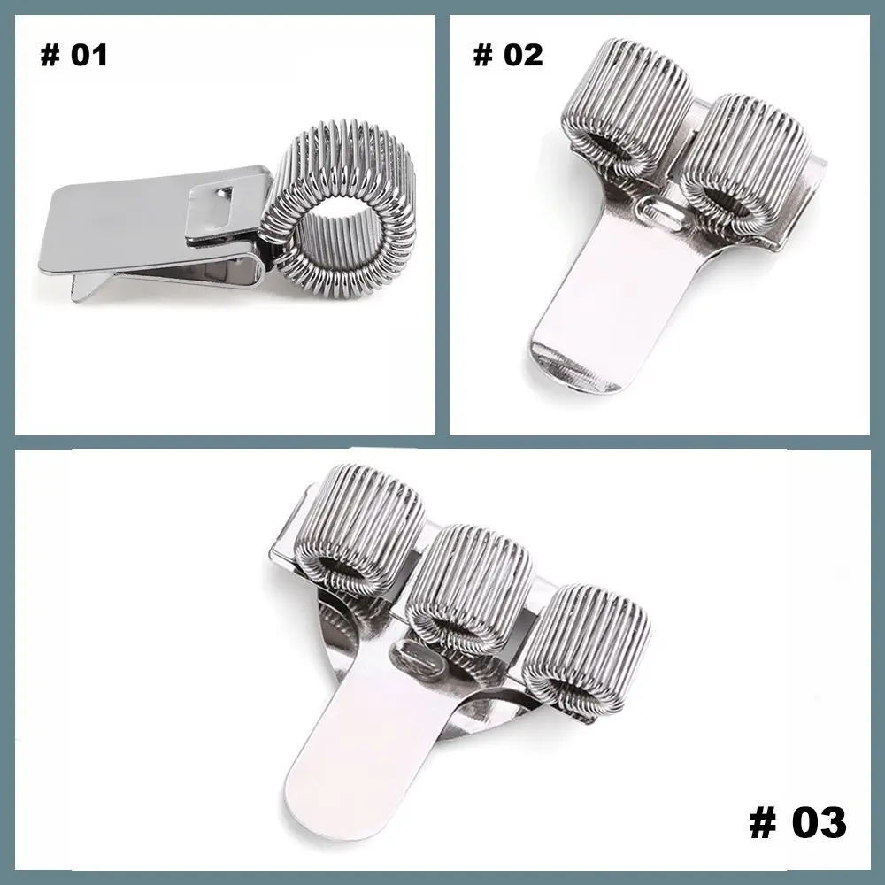 1PC Office Supplies Convenient Stationery Spring Pen Holder Notebook Metal Pen Clips Elastic Loop