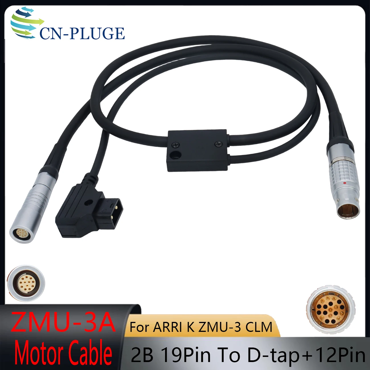 ARRI ZMU-3A - CLM/PSC 19pin to FI 12pin Female + D-tap Power Cable for ARRI K ZMU-3 CLM PSC Supply Cable