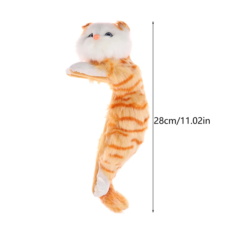 Realistic Furry Hanging Cat Simulation Plush Cat Doll Cabinet Hanging Cat Animal Figurines Model Plush Doll Ornament Home Decor