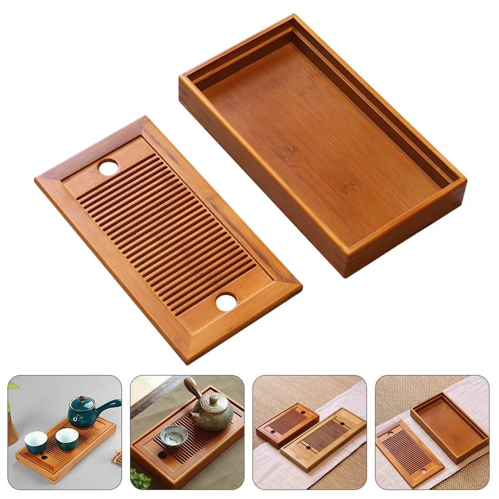 

1pc Bamboo Tray Large Tea Service Plate For Home Office Coffee Shop Tea Platter Teaware Holding Tray Kitchen Bar Accessory