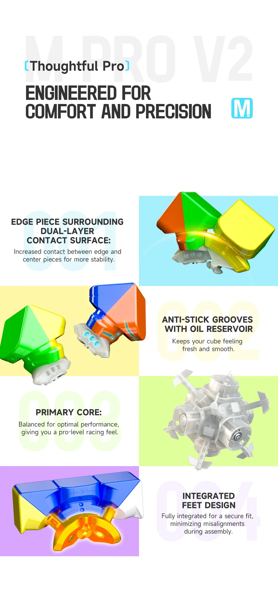 QiYi M Pro 2x2 Ball Magnetischer Zauberwürfel Stickerless Professionelles Fidget-Spielzeug Qiyi 2x2 M Cubo Magico Puzzle – Detail 8
