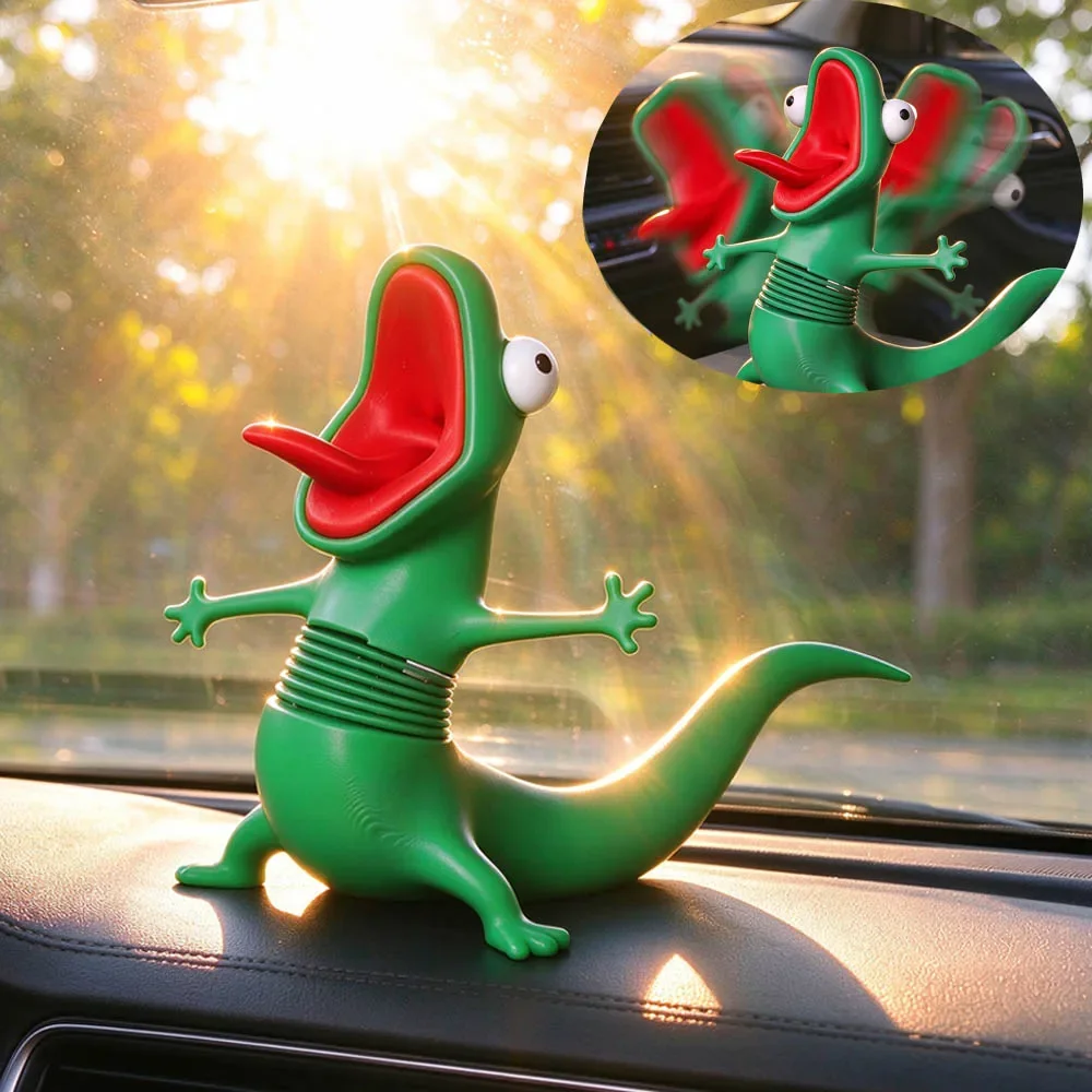 2 PCS Creative 3D Printed Green Lizard Statue Cute Desktop Ornament for Office Shelf  Adults Housewarming Gifts Animal Ornament