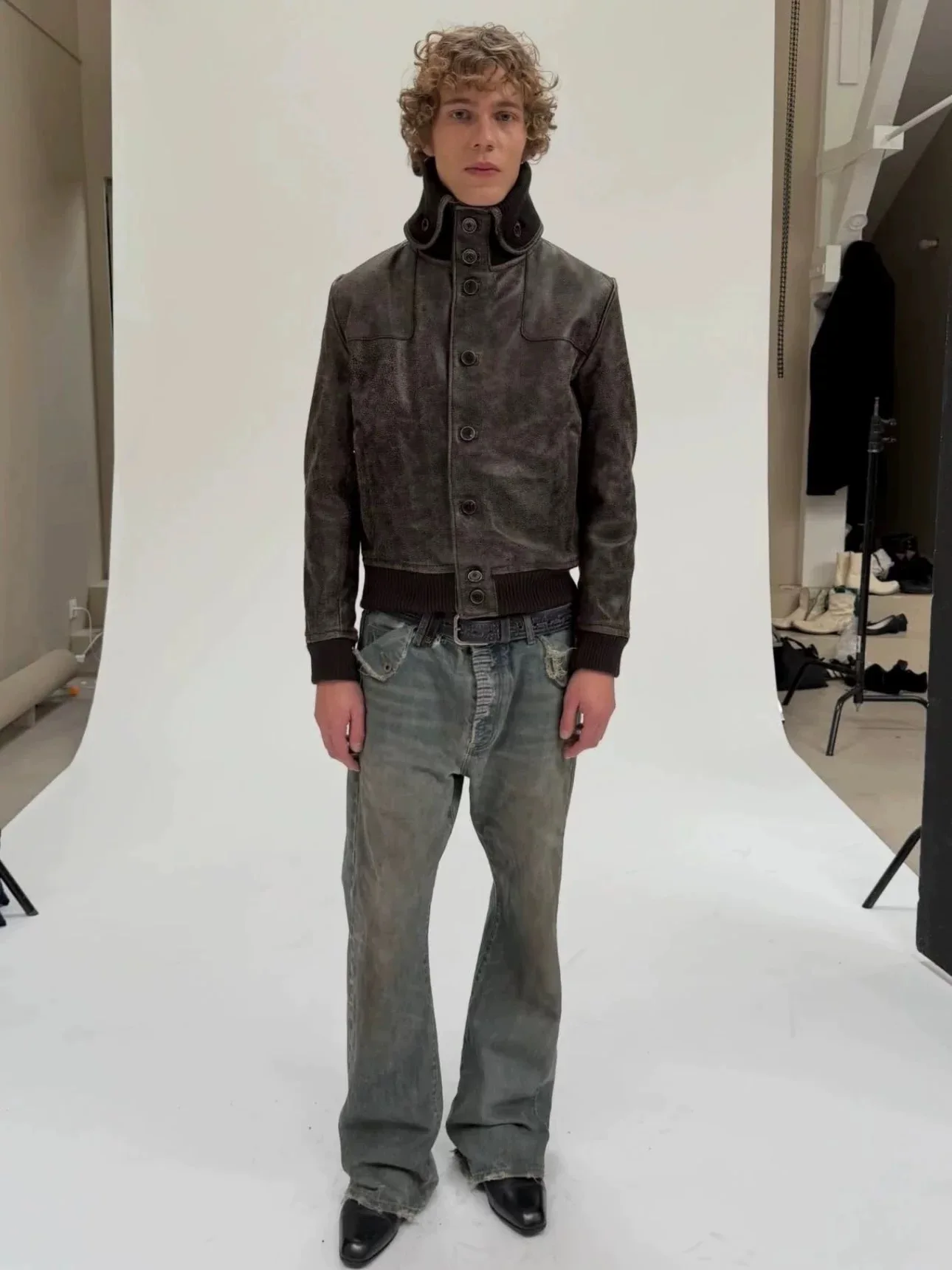 

Аутентичные джинсы Red Ear с эффектом потертости, винтажные, с элементами пэчворка, длинные брюки для мужчин и женщин, прямые, из дышащего хлопка