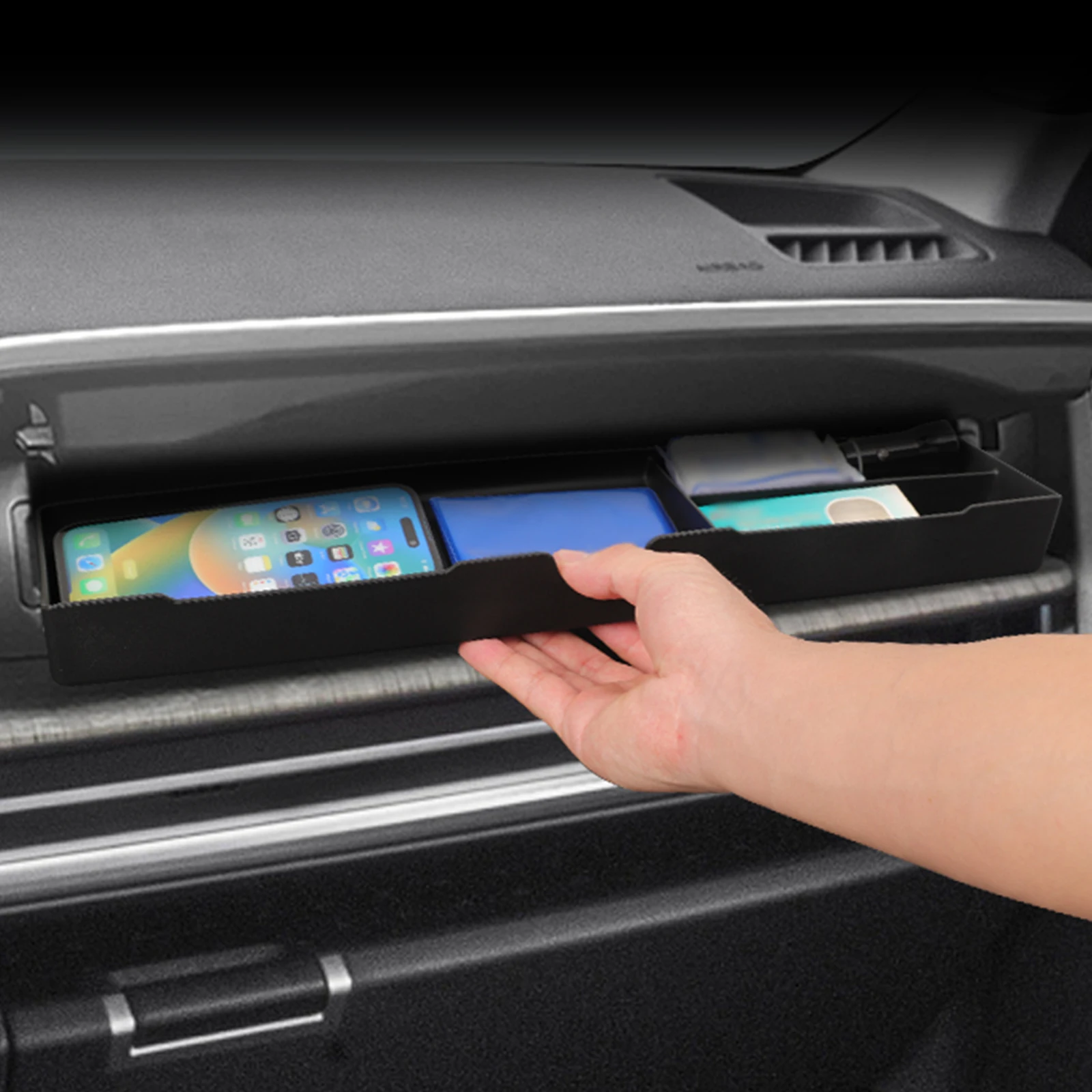 LUCKEASY für Hyundai Santa Fe 2024 2025 Auto-Aufbewahrungsbox Innenraum-Zubehör Beifahrer-Schublade Aufbewahrungskoffer Organizer Ordnungsbox – Detail 7