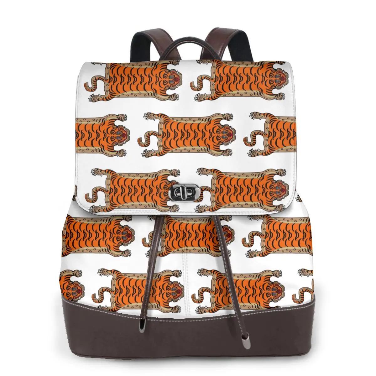 Tibetan Tiger Rug Bookbag School Student Bags Hiking Travel Daypack for Women Fashion Derma Backpack