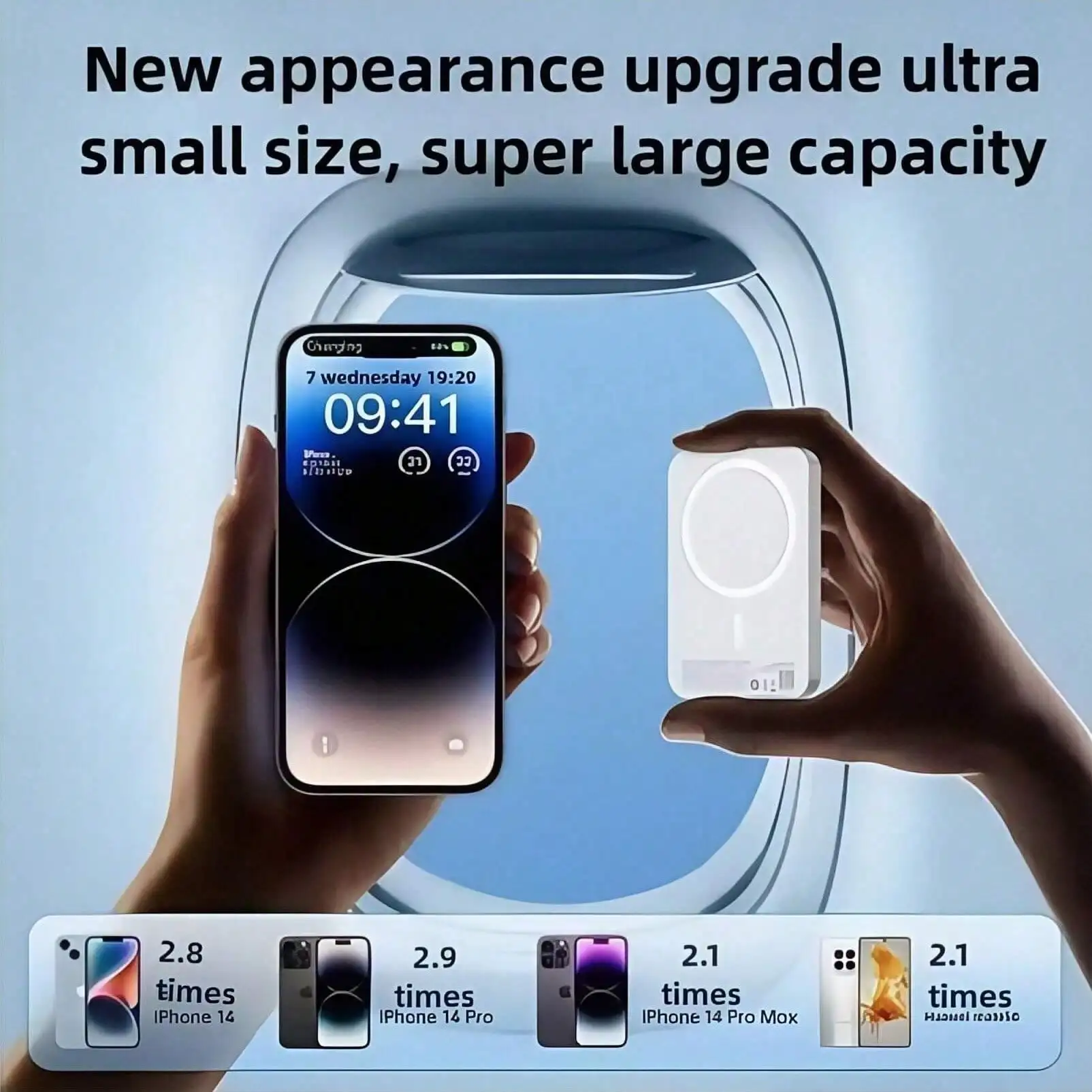 Mini Portable Magnetic Wireless Power Bank 15W Fast Wireless Charging External Battery Strong Magnet Attachment Mag Safe Powerbank for iPhone 16 15 14 13 12 Android Phones view 2