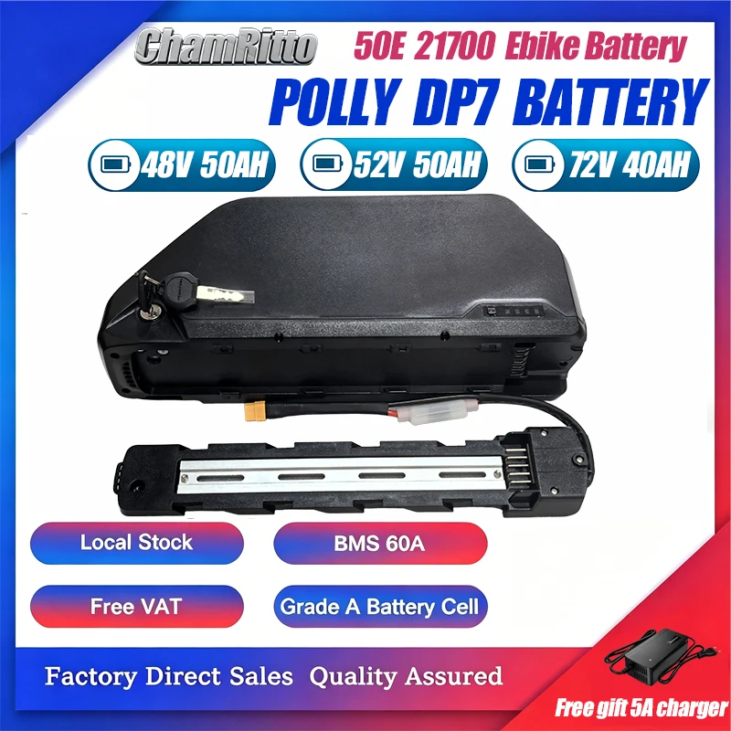 36V 48V 52V 60V 72V 2000W cham rider EBike Battery 25Ah 30Ah 40 45 50Ah Electric Vehicle Bicycle Lower Tube 2000W Litio Battery