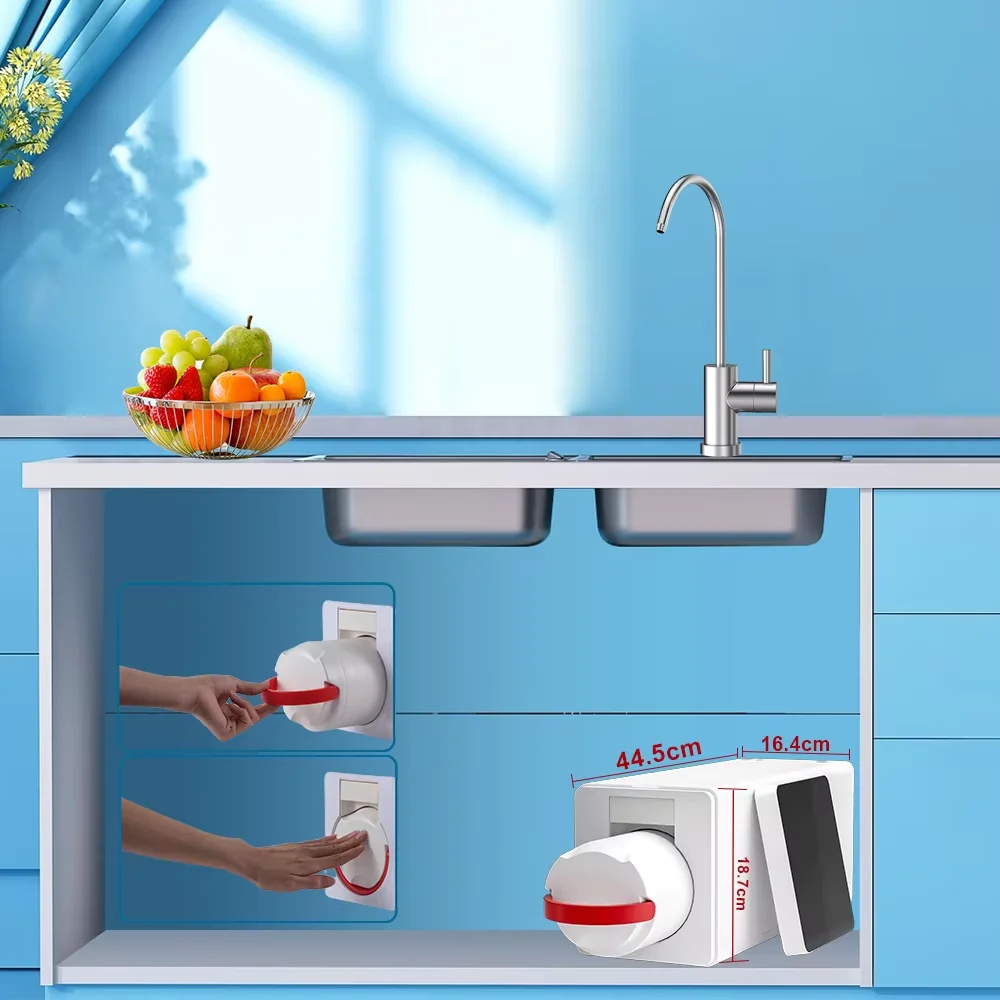 SYGOODLIFE DF-56 منقي مياه بالتناضح العكسي عالي التدفق، مدمج، بدون خزان، لا يتطلب الكهرباء تحت فلتر مياه الحوض #5