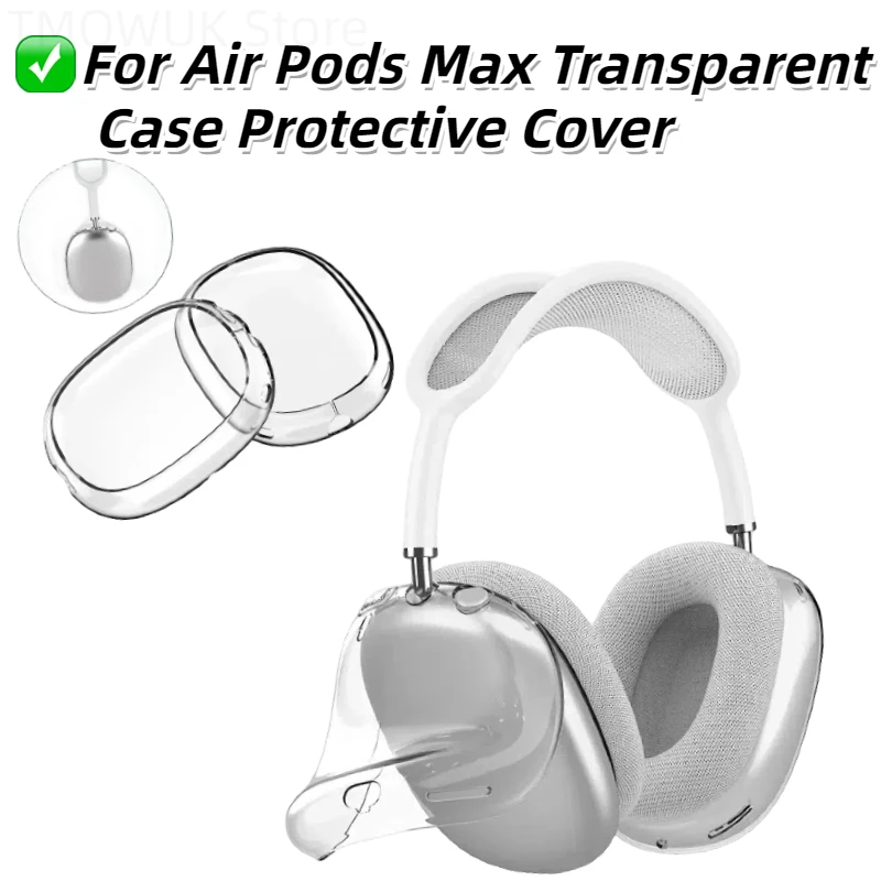 

For Air Pods Max Transparent Case Protective Cover Headset Skin Cover Anti-Scratch For AirPods Headset Transparent Protect Shell