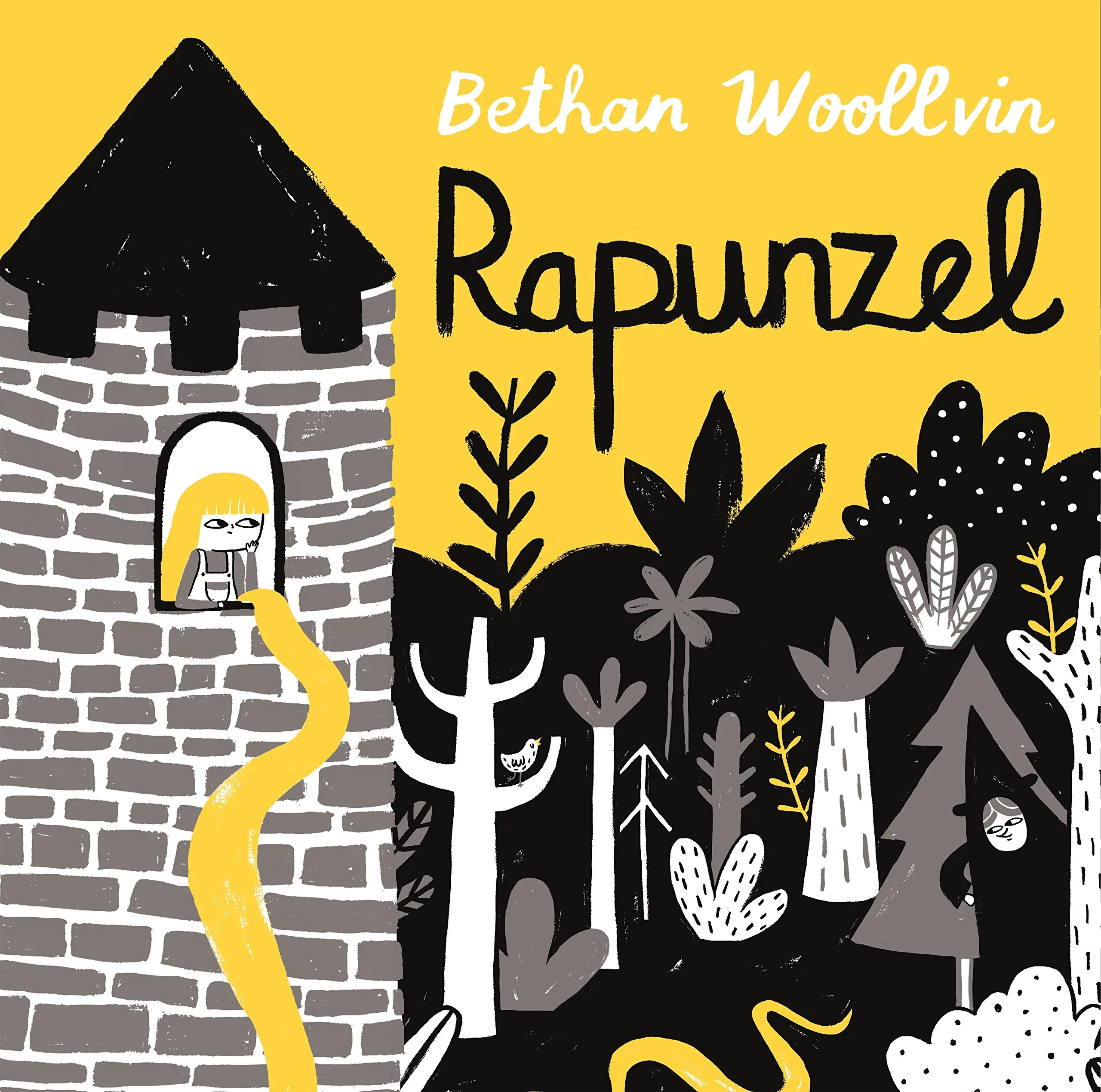

Original English creative fairy tale Bethan Woollvin picture book Rapunzel