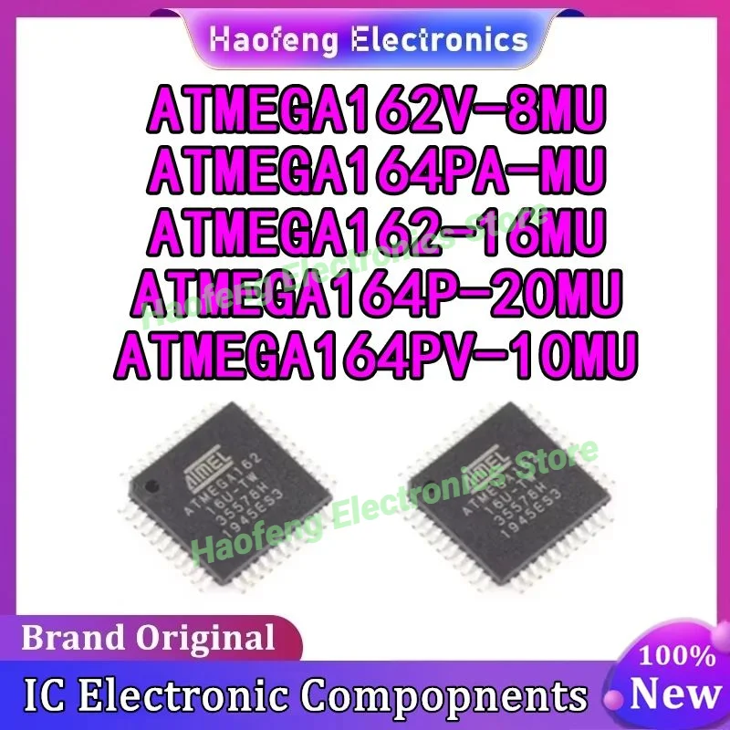 ATMEGA162-16MU ATMEGA162V-8MU ATMEGA164P-20MU ATMEGA164PA-MU ATMEGA164PV-10MU ATMEGA162 ATMEGA164 ATMEGA IC MCU Chip QFN-44