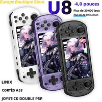 128G U8 Retro Handheld Video Game Console Linux System 4.0 Inch IPS Screen R35s Pro Portable Pocket Video Player and 64GB Games