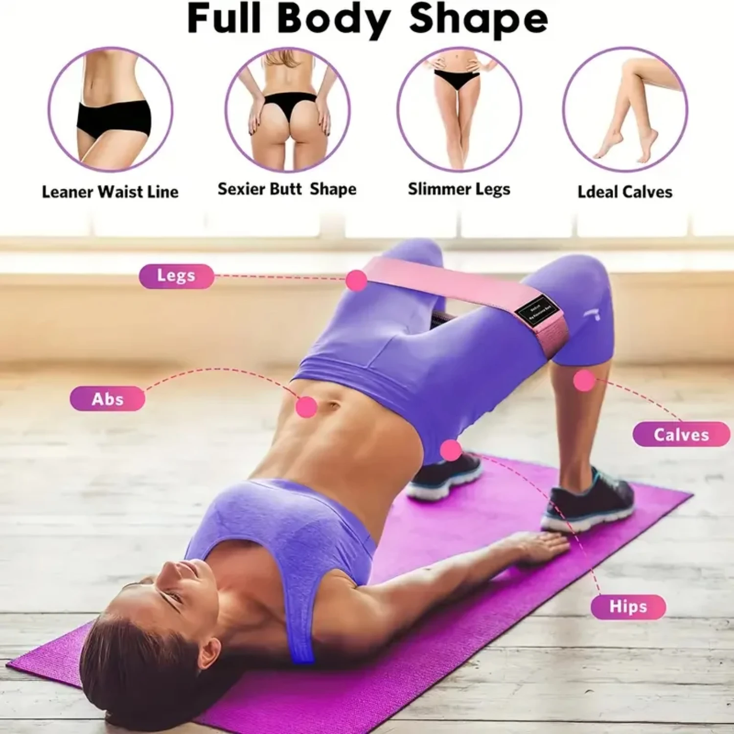 Conjunto de elásticos de resistência para ioga e pilates, elásticos para exercício, com resistência diferente, novo, 3 peças