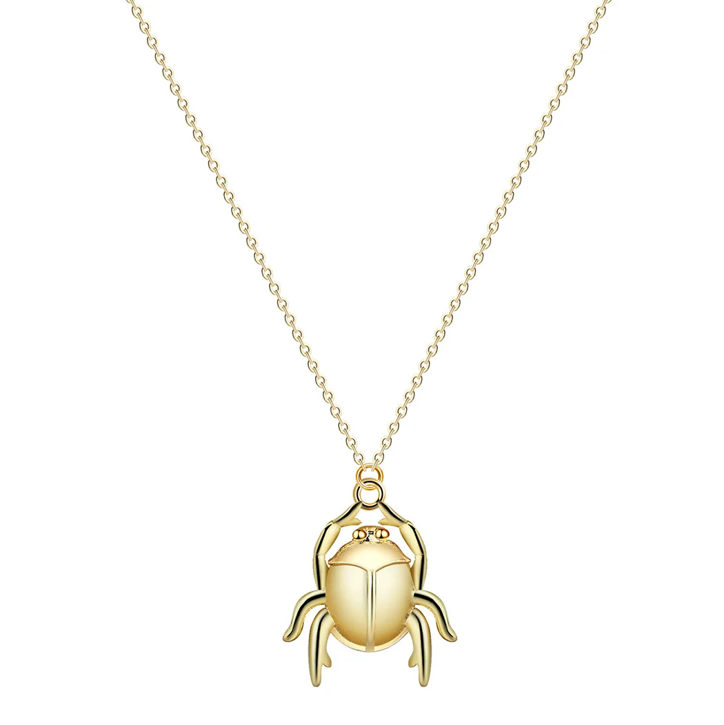 Gothic Scarab Beetle Pendants Necklace Egyptian Insect Charms Amulet Protection Viking Jewelry for Women Men Fashion