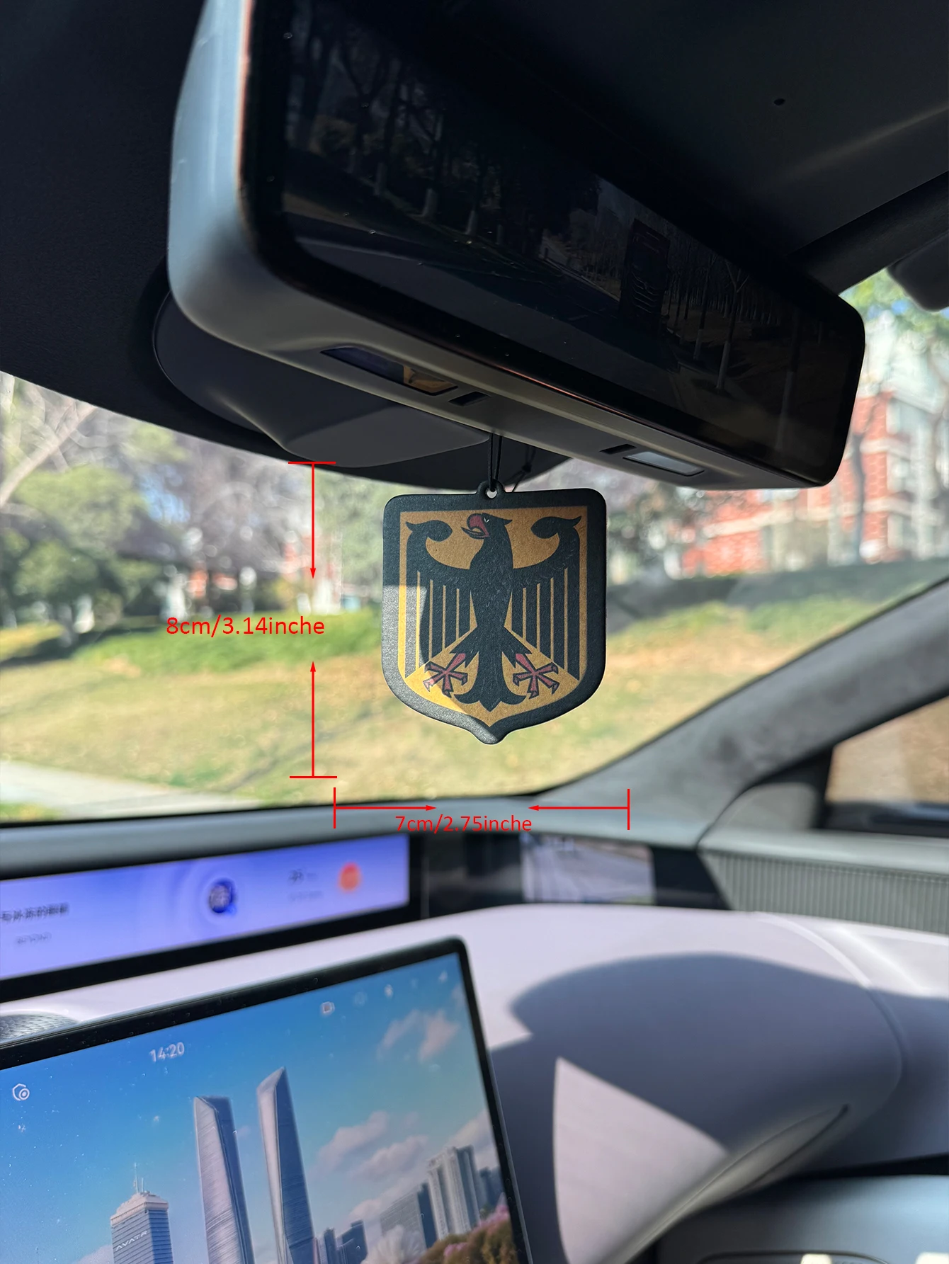 Sandalwood and Fruity Scent - Federal Eagle Design Five-Star Neutral Car Perfume and Non-Toxic Air Freshener |   Natural Essential Oils and Aromatherapy Scent Tablets (Noroili/Grapefruit/Cedar) |   Hanging Type and Dual-Purpose with Vent Clip |   Long-Lasting Fragrance for 60-90 Days |   Deodorize and Purify the Air |   Suitable for Use in Cars, Homes, Wardrobes, and Bathrooms. |   Same Fragrance as the One Sold in the Store