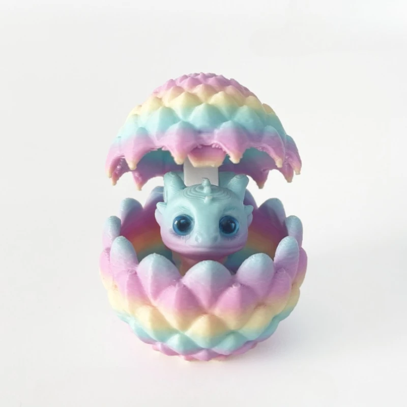 Śliczny Mini nadruk 3D Smok + Zestaw zabawek z jajkiem Kreatywna symulacja Model jajka smoka Ozdoby do dekoracji domu Prezenty dla dzieci