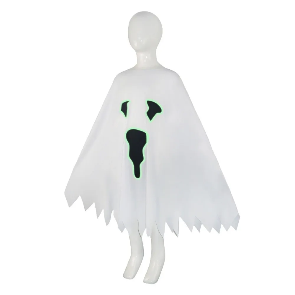 Kleding Prop Gloeiende Ghost Cape Leuke interactie Losse Halloween-kostuum voor kinderen Wit Zwart Lichtgevende Ghost-sjaal Kinderen