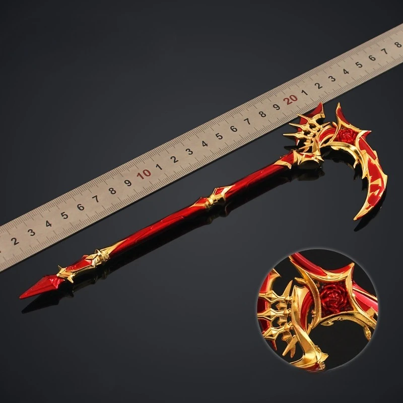 22cm/8.66in jogo para paz metrô escape sombra julgamento foice jogo armas modelo liga brinquedo coleção ornamento desktop display