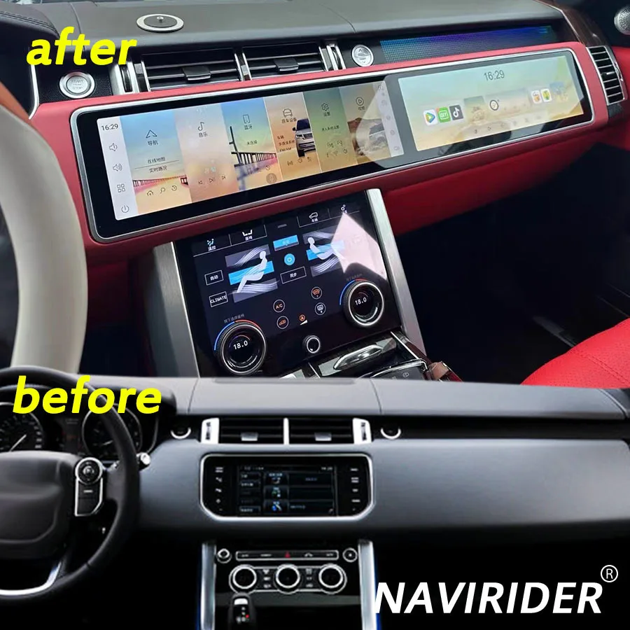 

15.5+15.5inch Dual Screen Car Android Carplay For Land Rover Range Rover Sport L494 2013-2019 Multimedia Video Player Stereo GPS