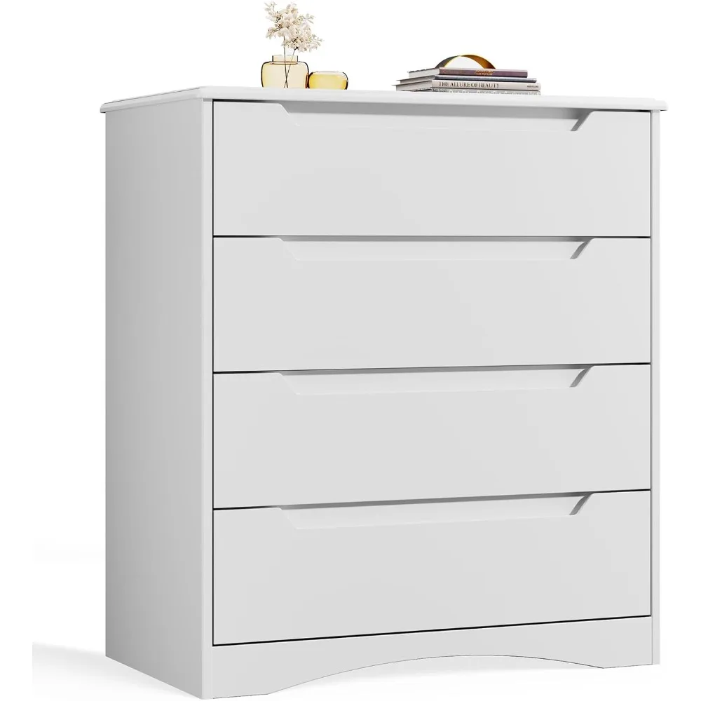 Commode à 4 tiroirs Meuble Rangement Spacieux et élégant pour Chambre Salon et Entrée