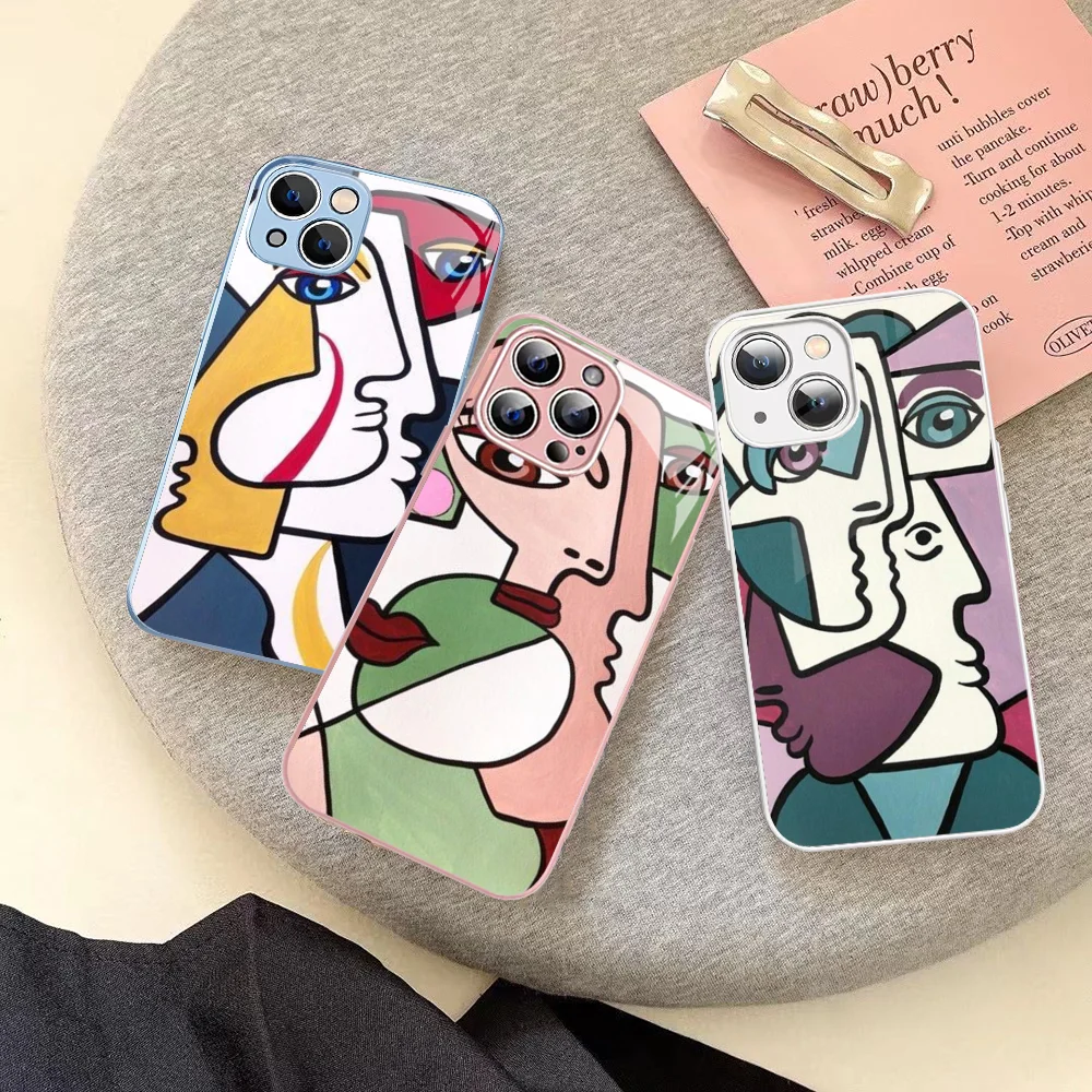 Abstract Vintage Painting Pablo Picasso Phone Case Tempered Glass For Iphone 14 13 12 11 Pro Mini XS MAX 14Plus X XS XR Fundas