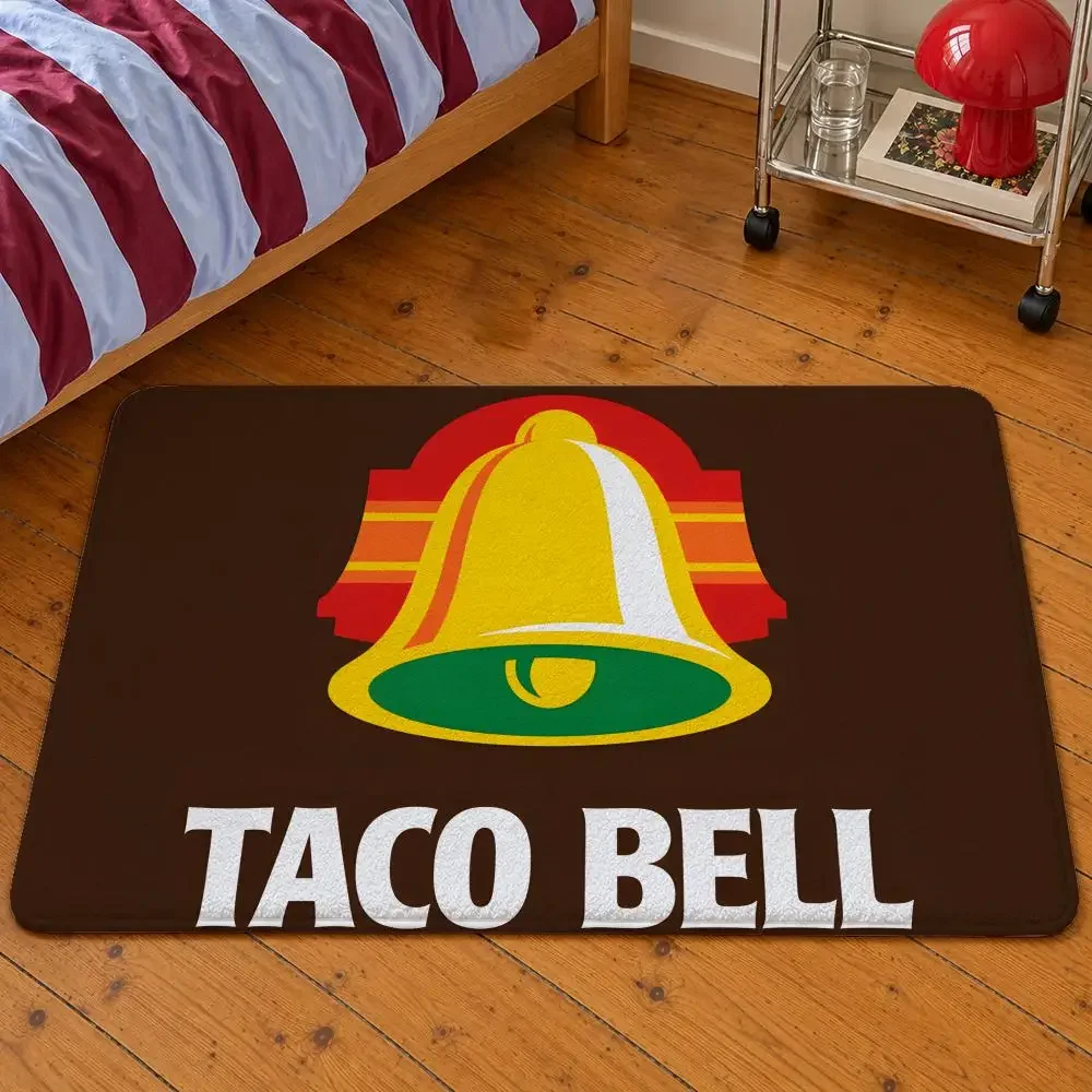 Brand Taco Bell Baja Blast Crunchwrap Floor Mat Soft Flannel Entrance Doormat Non-Slip Washable Rug For Bedroom Home Decor