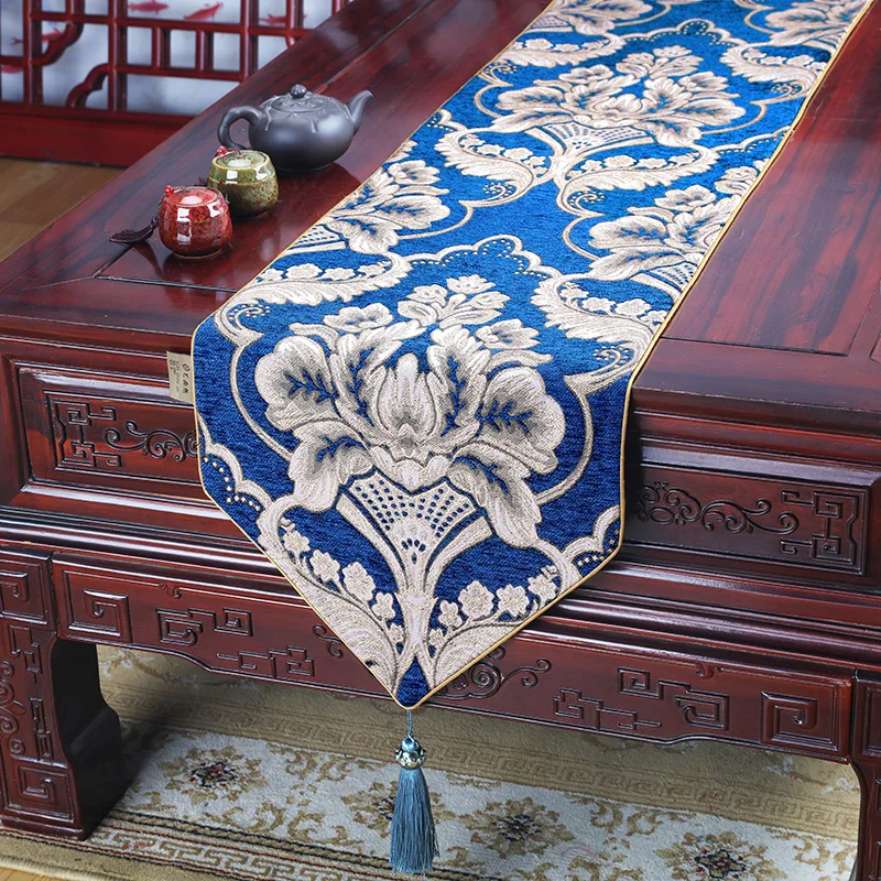 Custom American style Jacquard Cloth Table Runners, Rectangle Tea Coffee Tablecloths,Home Office Table Decoration