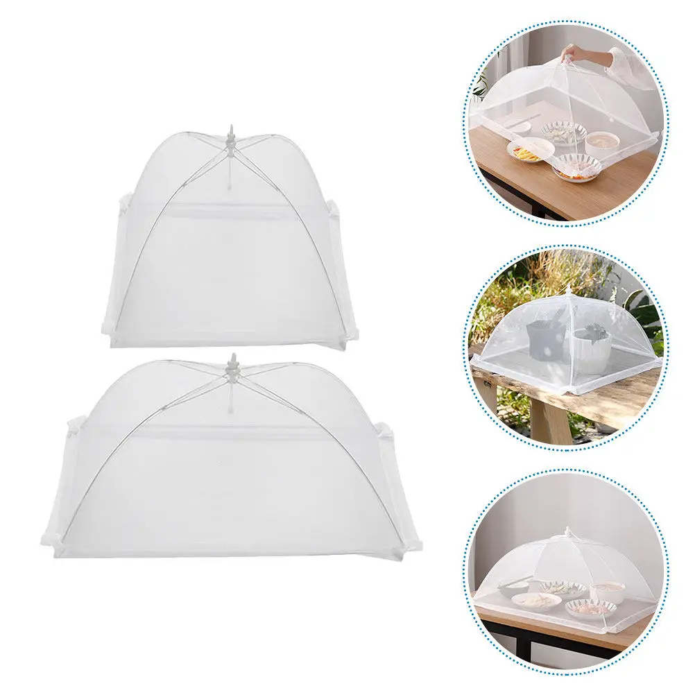 2Pcs Sturdy Food Cover with Smooth Round Handle Mesh Design Dish Protector for Meals Fruits Vegetables Indoor Outdoor Use