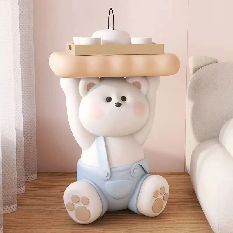 Home Decoration Accessories Animal Figurines Biscuit Bear Coffee Table Large Floor Storage Decoration Living Room Sofa Bedside T