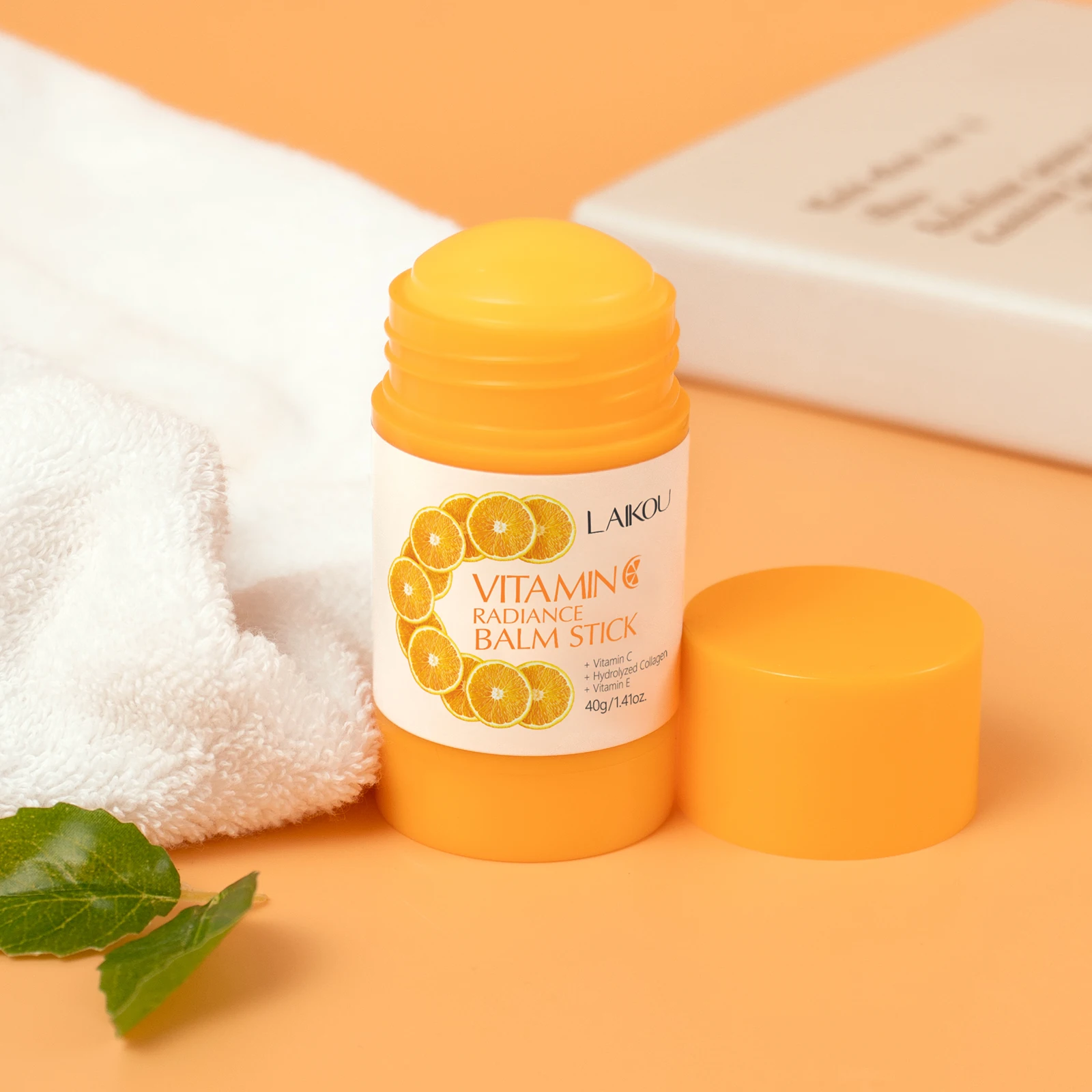 LAIKOU Vitamin C Radiance Balm Stick 40g Instant Glow Soft Dewy Radiance Collagen Nourishing Face Stick