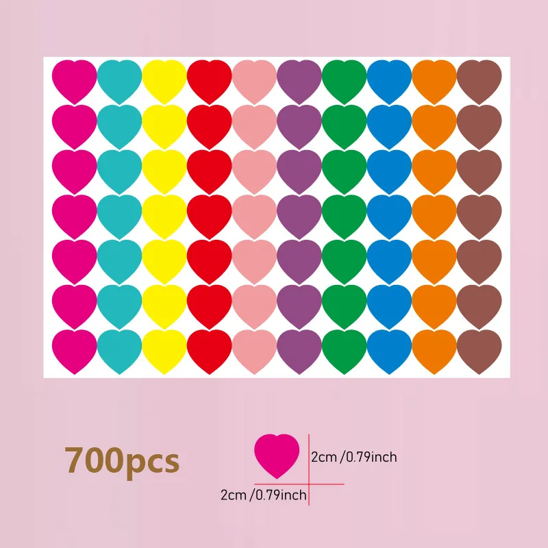 10 sheets Colored Heart Dot Stickers Circle Dot Stickers Color Coding Labels Sticky Dots Labels Stickers.