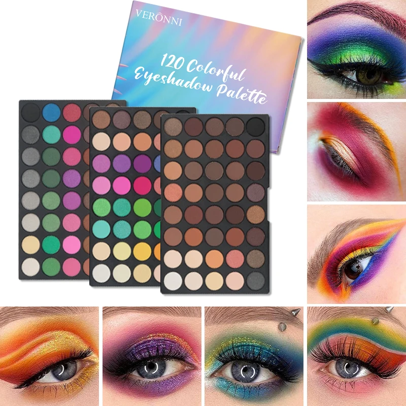 120 Colors 3-Layer Eyeshadow Palette, All-in-One Matte & Shimmer Makeup Kit, Long-Lasting Highly Pigmented Cosmetic Gift gallery 1