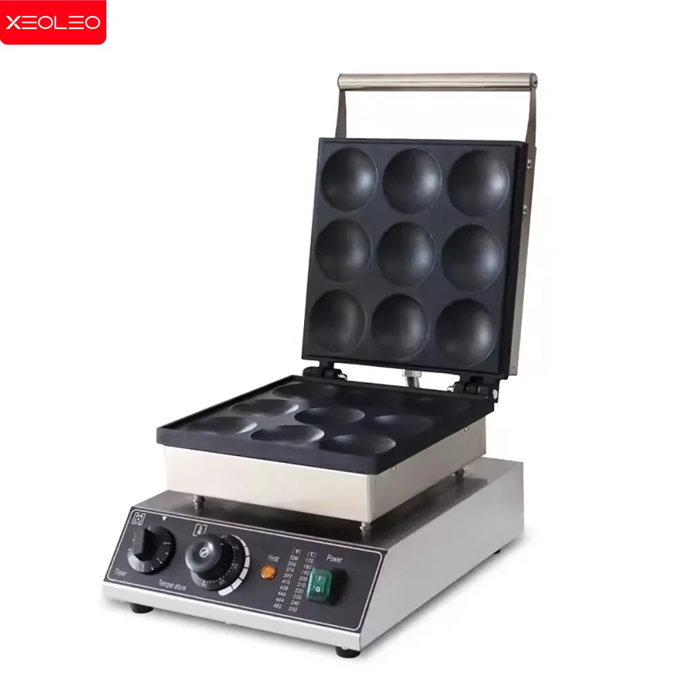 XEOLEO Electric 9 sztuk Mini holenderski naleśnikarka 950W Poffertjes naleśnikarka Dorayaki Mini maszyna do naleśników