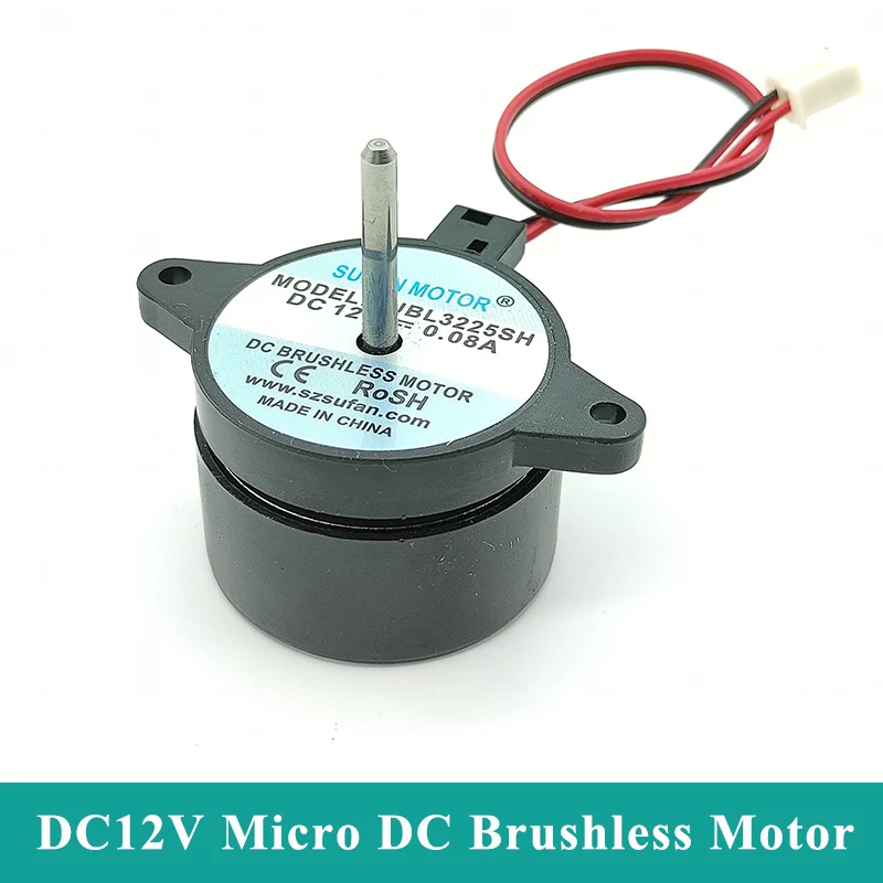 Micro 33MM DC Brushless Motor DC 12V 3800RPM Outer Rotor Built-in Driver Silent Mute Brushless Fan Motor 21MM Long Shaft