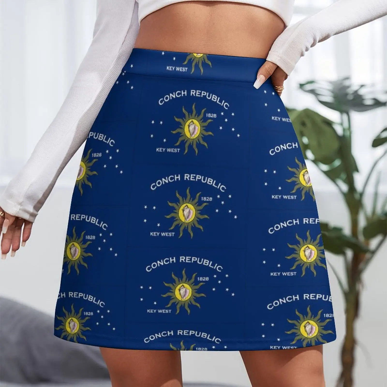 Flag of the Conch Republic (Key West, Florida) Mini Skirt Skirt satin fairy core Women's skirts women clothing 2023 new arrivals