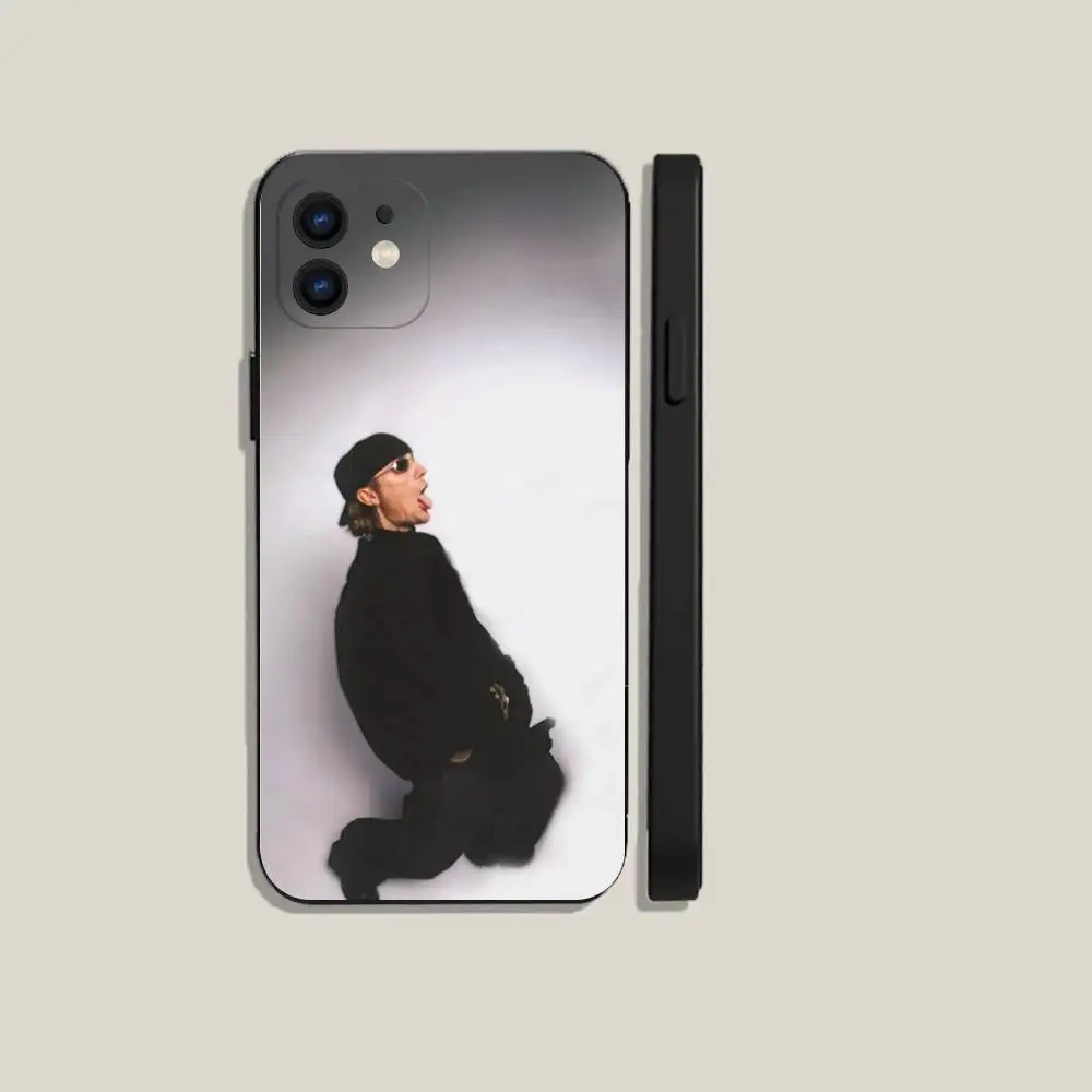 حافظة هاتف J-Justin Bieber لهاتف iPhone 6,17,16,15,14,13,12,11 Plus,Pro Max,XS,X,XR,SE,Mini,8,7,غطاء أسود من السيليكون الناعم #5