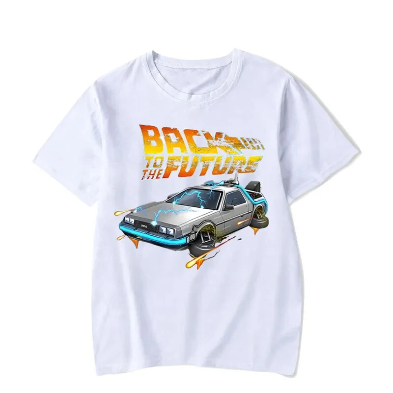 Back To The Future Print Cotton T-Shirts Men Women Fashion Short Sleeves T Shirt Oversized Harajuku Tees Tops Unisex Clothing