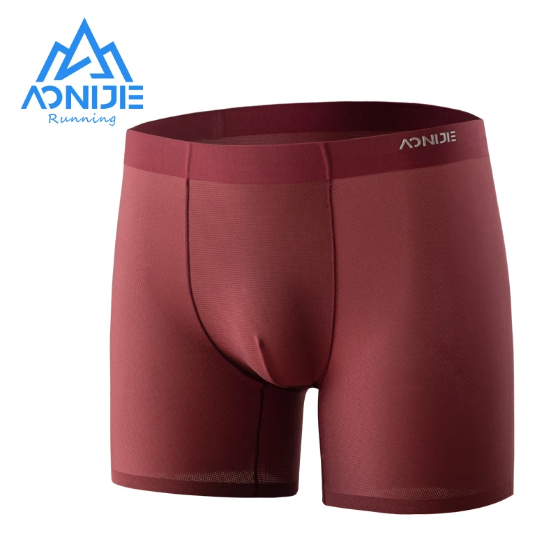 AONIJIE-bóxer profesional para hombre, ropa interior deportiva de cintura media, transpirable, antifricción, 3 unids/lote/caja, E7008