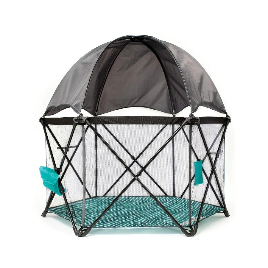 Go With Me Eclipse Mesh Portable Playard Playpen Sun Canopy قاعدة شريطية للألوان المائية الداخلية والخارجية #1