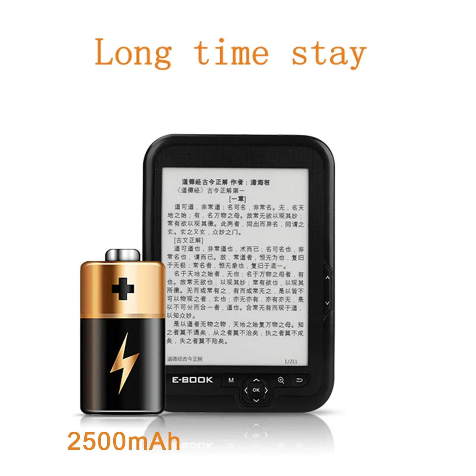 

6 inch Ebook Reader High-clear Ink Screen Ereader Devices Ebook Reader Double RAM Rich Functions Music Playback 1024*768