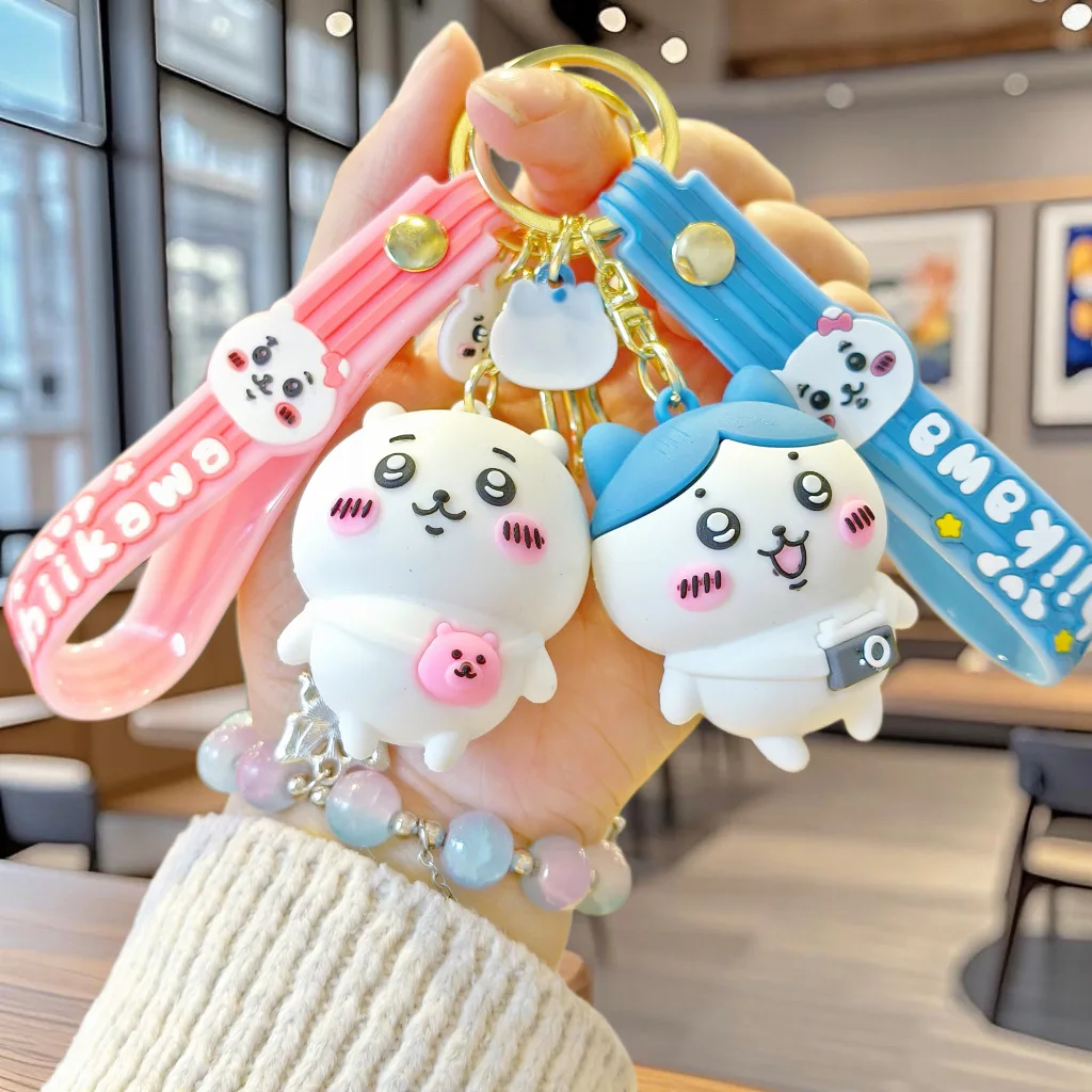 سلسلة مفاتيح مينيسو الجديدة اللطيفة من Usachiji Ikawa Chiikawa قلادة حقيبة مدرسية للطلاب
