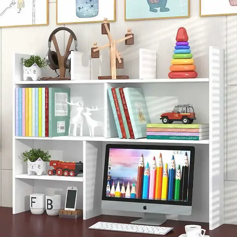 Simple Desktop Bookshelf Shelf Student Desktop Small Bookshelf Dormitory Bookcase Modern Simple Office Storage Shelf