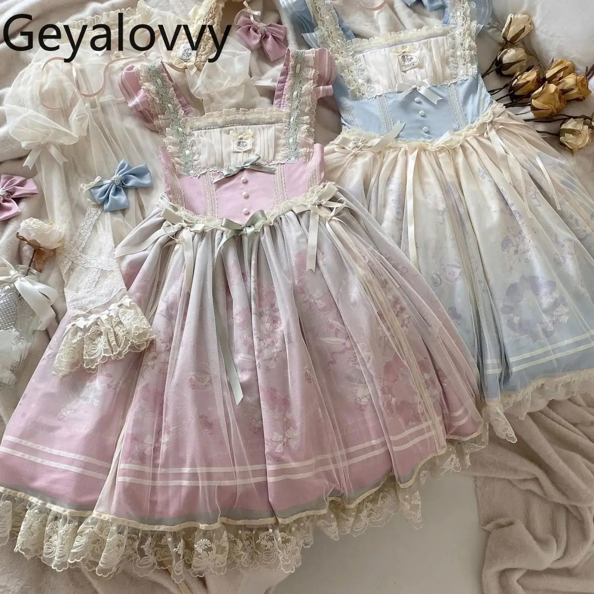 

Fashion Innerwear Shirts Doll Collar Lolita Style Mesh Lace Lace Shirt Bell Sleeves Long Sleeve Tops for Women Elegant Blouses