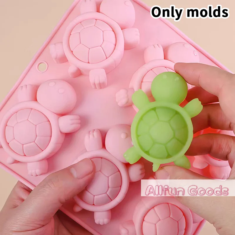 1 Piece Cartoon Tortoise Chocolate Candy Pudding Soap Ice Cube Tray Cake Decoration Turtle Silicone Mold Kitchen Accessories